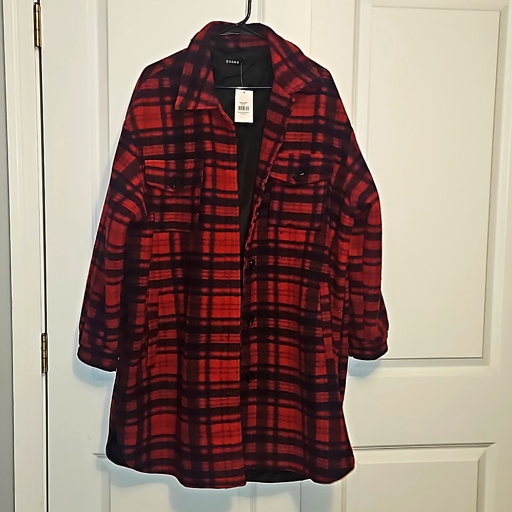 Evans plaid shacket sz 18-20 NWT